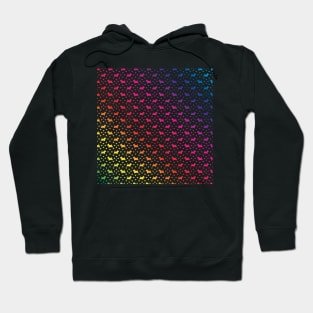 Rainbow Scottish Terriers (Scottie Dogs) on Black Background Hoodie